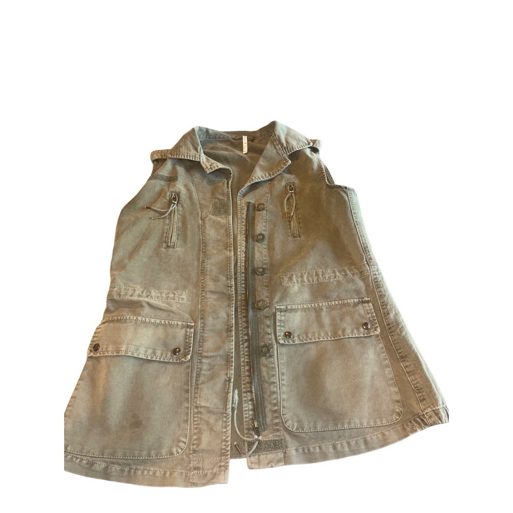 Willow & Clay Anthropologie (Size Large) Women's Army Green Military Vest Jacket